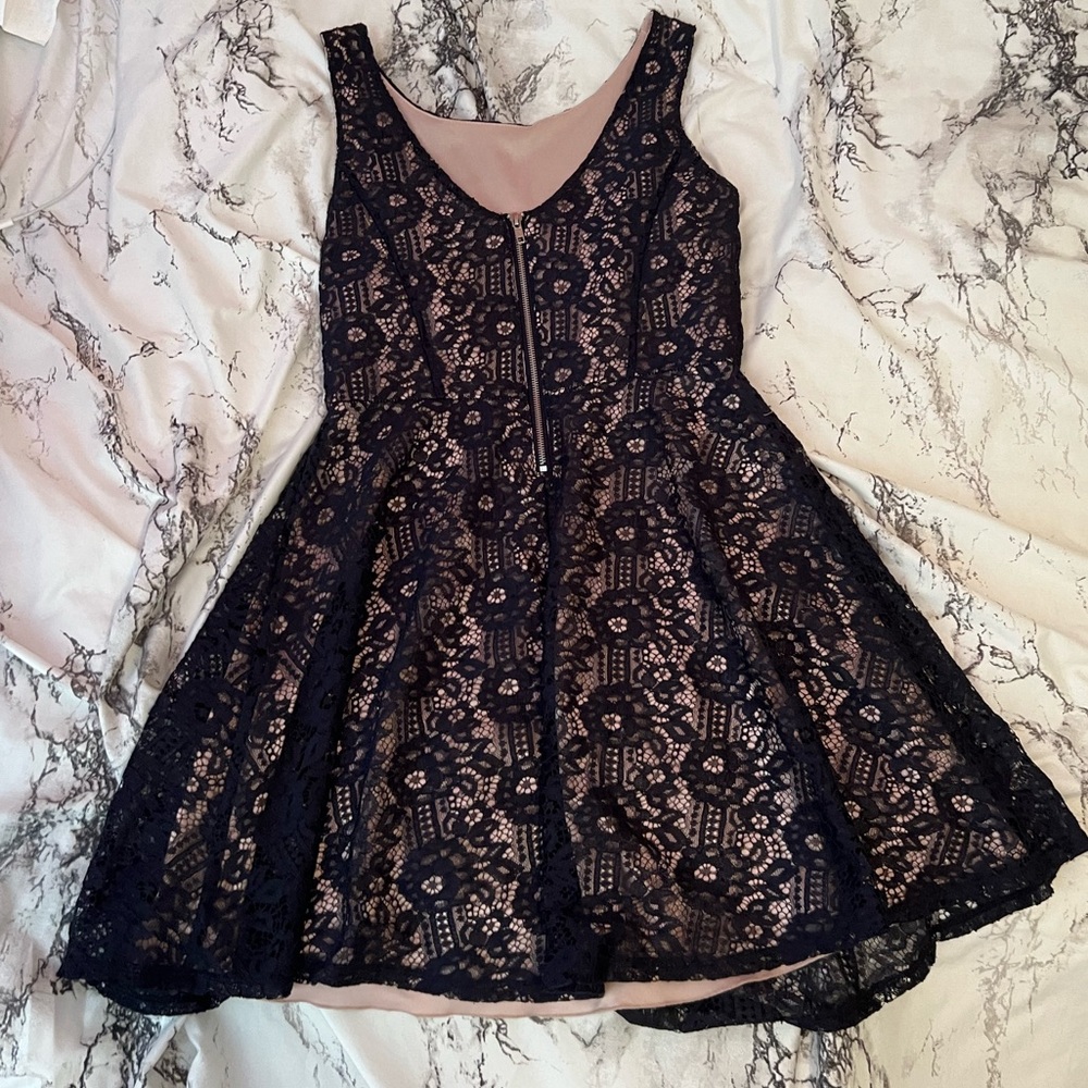 Blue and Pink Lace Dress - Picture 2 of 3